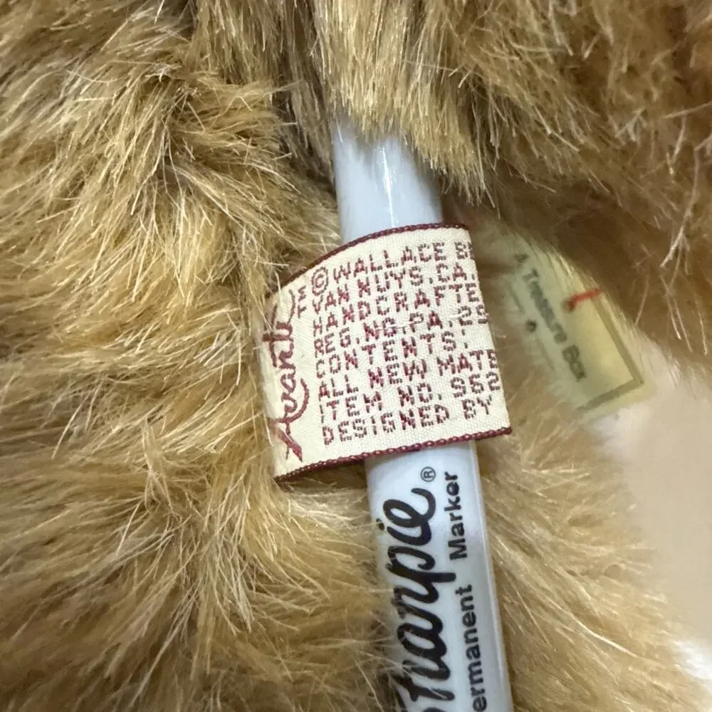 Vintage 1982 Avanti Wallace Berrie Jockline Italy Teddy Bear Plush 20”
